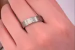 Çizgili Şerit Çelik Yüzük | 16 Numara