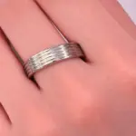 Çizgili Şerit Çelik Yüzük | 16 Numara