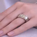 Gümüş Saten Dokulu Minimal Yüzük – Beden 18