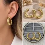 Gold Kalın Halka Küpe