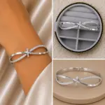 Silver Sonsuzluk Figürlü Taşlı Kelepçe Bileklik