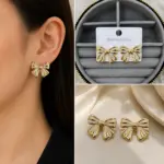 Gold Fiyonk Küpe