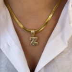Çelik Gold Z Harf Kolye 45cm