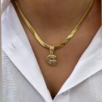 Çelik Gold G Harf Kolye 45cm