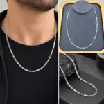 Silver Geometrik Detaylı Zincir Kolye