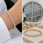 Gold Taşlı Su Yolu Bileklik