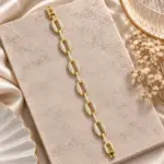 Gold Taşlı Oval Halka Bileklik - Görsel 2
