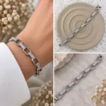 Silver Geometrik Halka Bileklik