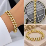 Gold Taş Detaylı Gurmet Zincir Bileklik