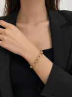 VIP Kalın Zincir Gold Bileklik