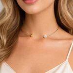 Gold & İnci Detaylı Minimal Boyunluk Kolye