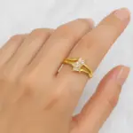 Yıldız Işıltısı Ayarlı Çelik Yüzük