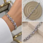Yaprak Formlu Silver Bileklik