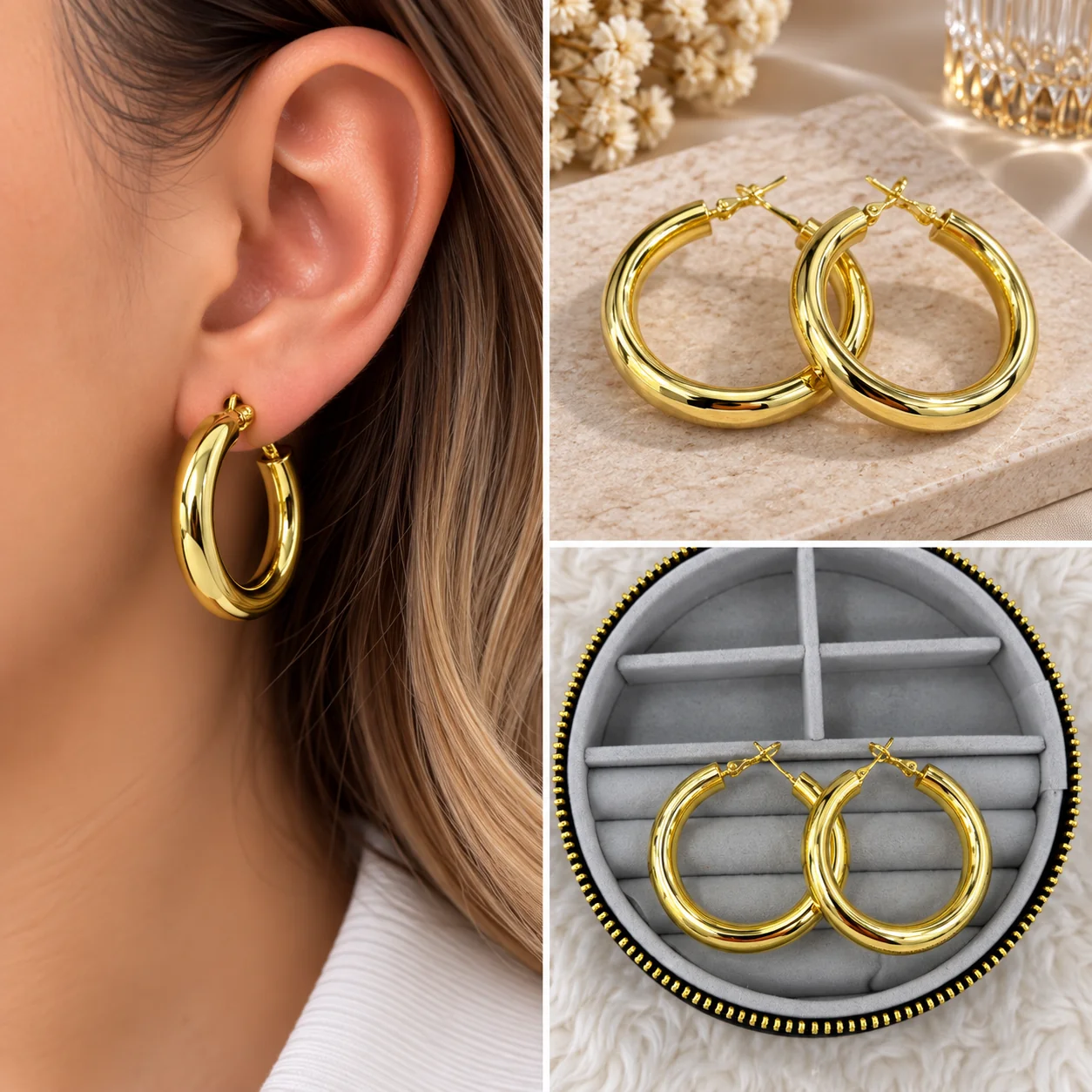 3426ecc5-f1be-4985-8a25-b5177235582e.webp Gold Büyük Halka Küpe - Görsel 1