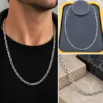Silver Oval Halka Zincir Kolye