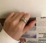 Gümüş Renkli Desenli Çelik Yüzük - Görsel 2