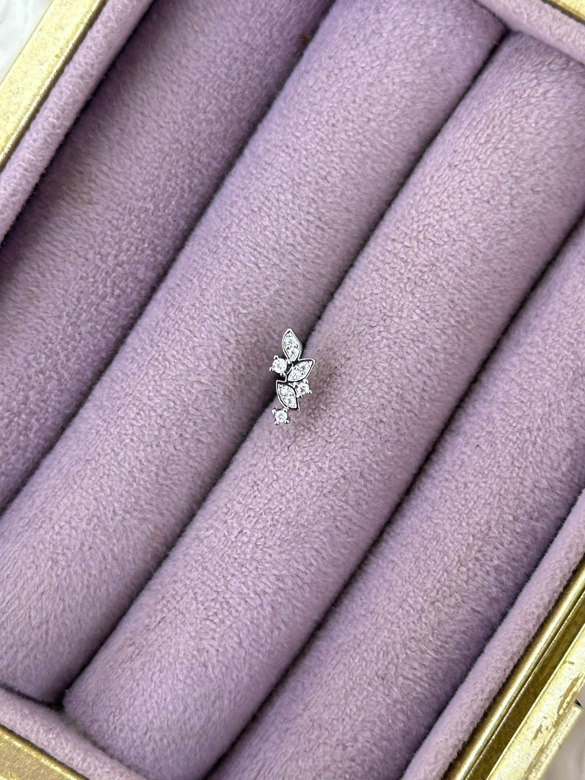3db60d09-1558-47d1-9607-058e715413e3.jpg Yaprak Işıltı – Çelik Zirkon Mini Piercing - Görsel 1