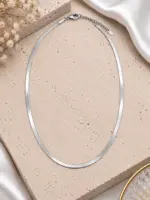 Silver Yassı Zincir Kolye - Görsel 2
