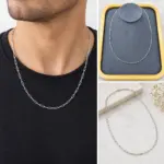 Silver Uzun Halka Zincir Kolye