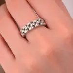 Zincir Desen Çelik Yüzük | 16 Numara