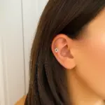 Kristal Çiçek Çelik Piercing