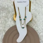 Çelik Turkuaz Taşlı Halhal
