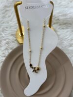 Kalp ve Zigzag Figürlü Çelik Halhal