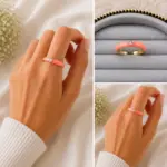 Minimal Taş Detaylı Pembe Ayarlanabilir Yüzük
