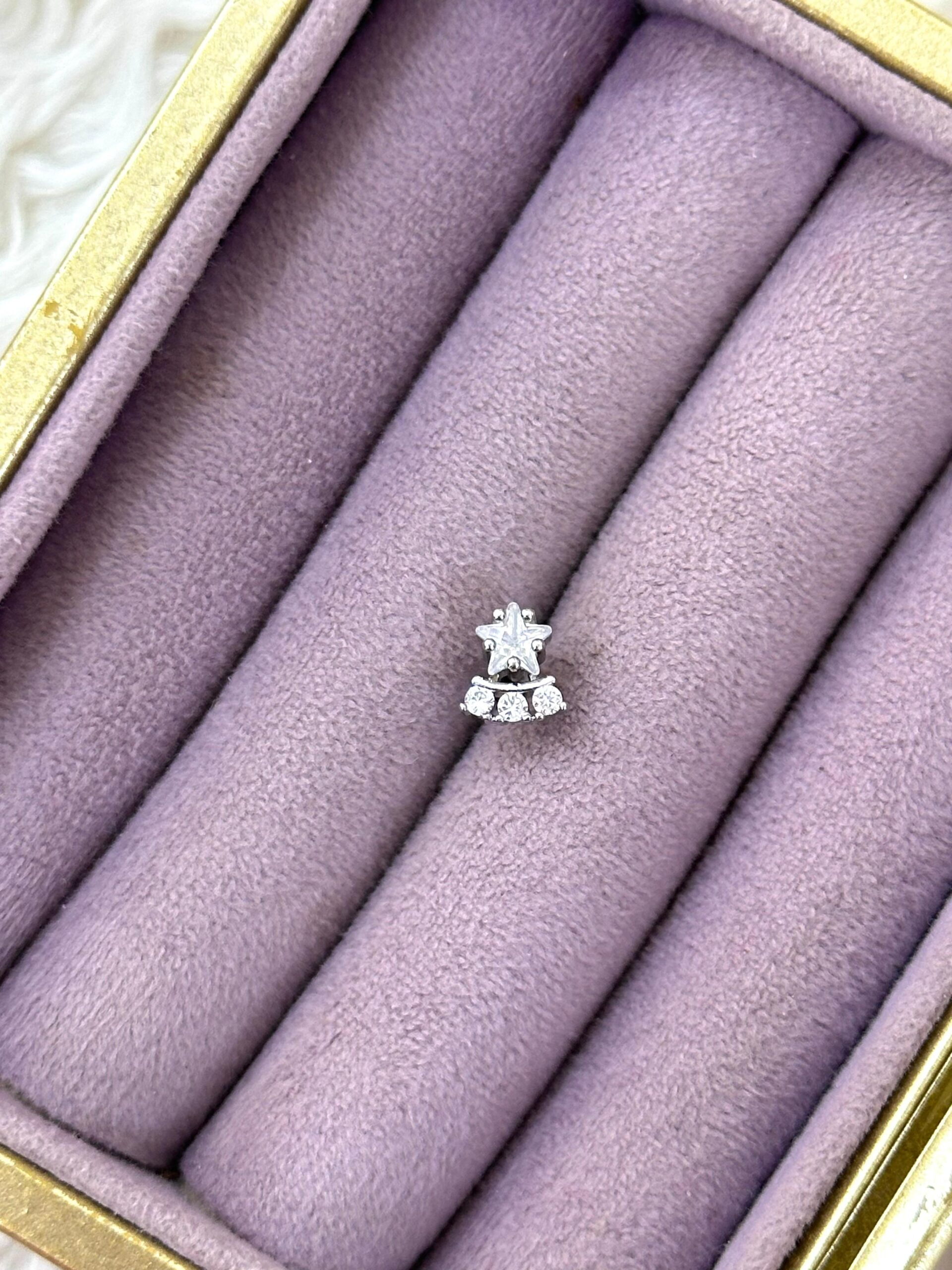 69ea5b22-e314-49a6-93d7-4c9019e6258f.jpg Damla Işık – Üçlü Kavis Taşlı Çelik Piercing (Gümüş) - Görsel 1
