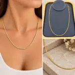 Gold İnce Yılan Zincir Kolye