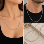 Silver Uzun Halka Zincir Kolye