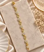 Gold Kalp ve Yuvarlak Taşlı Bileklik - Görsel 2