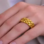 Altın Zincir Desenli Şık Yüzük 17