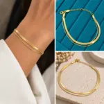 İkili Gold Yılan Zincir Bileklik