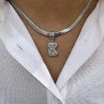 Çelik Silver K Harf Kolye 45cm