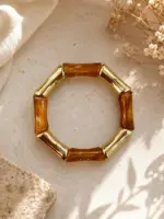 Gold & Bal Rengi Detaylı Modern Bileklik - Görsel 2