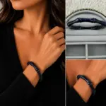 Siyah Beyaz Detaylı Bileklik