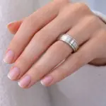 Gümüş Renk Klasik Sade Şerit Yüzük – 16 Numara