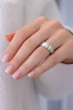 Gümüş Renk Klasik Sade Şerit Yüzük – 16 Numara