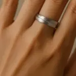 Gümüş Yaprak Çelik Yüzük (17 Beden)