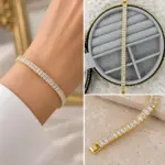 Baget Taşlı Gold Bileklik
