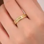 Simli Şerit Çelik Yüzük | 17 Numara