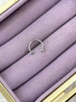 İkiz Çiçek Kavis – Çelik Zirkon Barbell Piercing - Görsel 2