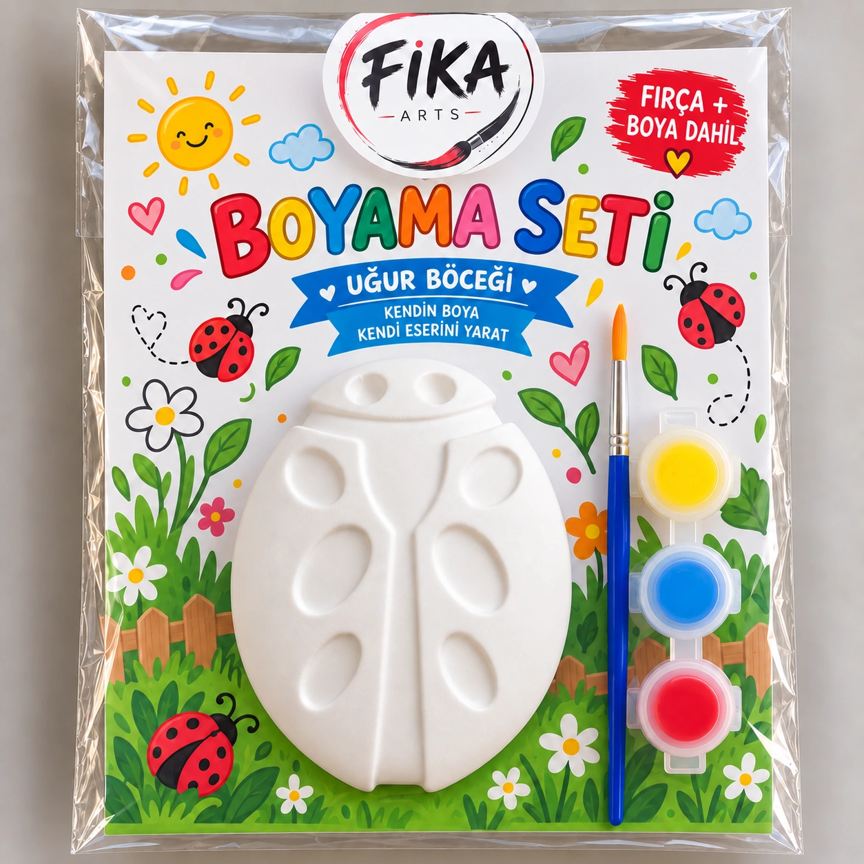 FA-BS-0010 Uğur Böceği Boyama Seti – Rölyef - Görsel 1