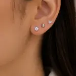 3’lü Taşlı Kalp ve Top Figürlü Küpe Seti