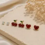Kiraz ve Kalp Figürlü 3’lü Küpe Seti - Görsel 2