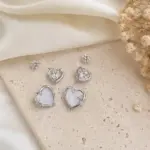 3’lü Silver Kalp Figürlü Taşlı Küpe Seti - Görsel 2