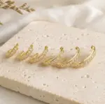 3’lü Farklı Boy Gold Taşlı Halka Küpe Seti - Görsel 2