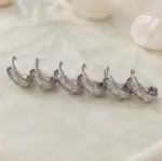 3’lü Farklı Boy Silver Baget Taşlı Halka Küpe Seti - Görsel 2