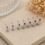3’lü Silver Zirkon Taşlı Halka Küpe Seti - Görsel 2